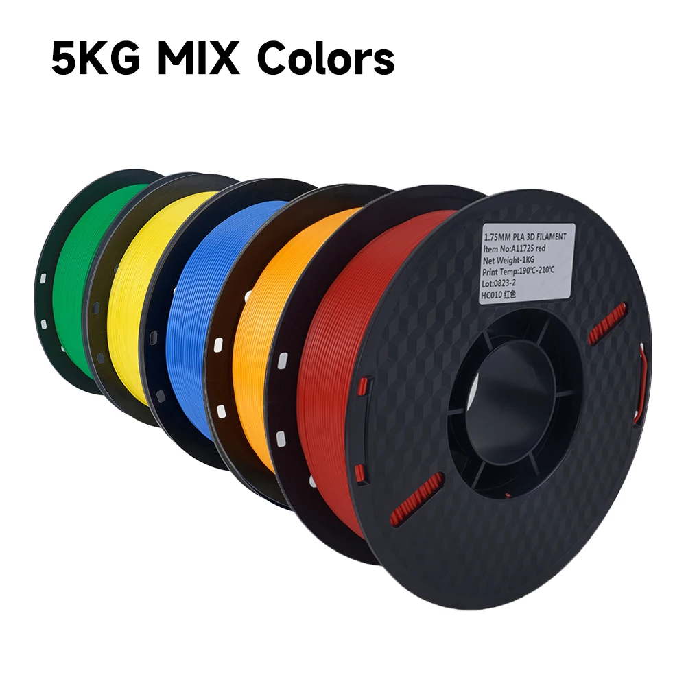 5KG Mix Kleuren PLA filament 1kg 1.75mm Voor 3D Printer PETG Materiaal voor 3D Afdrukken filamento pla 3D Printer Filament