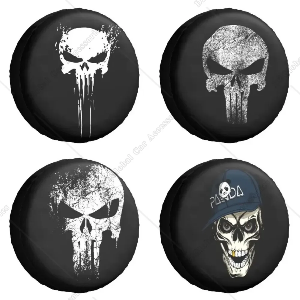 

Skeleton Skull Spare Wheel Tire Cover Case Bag Pouch for Jeep Pajero Heavy Metal Dust-Proof Vehicle Accessories
