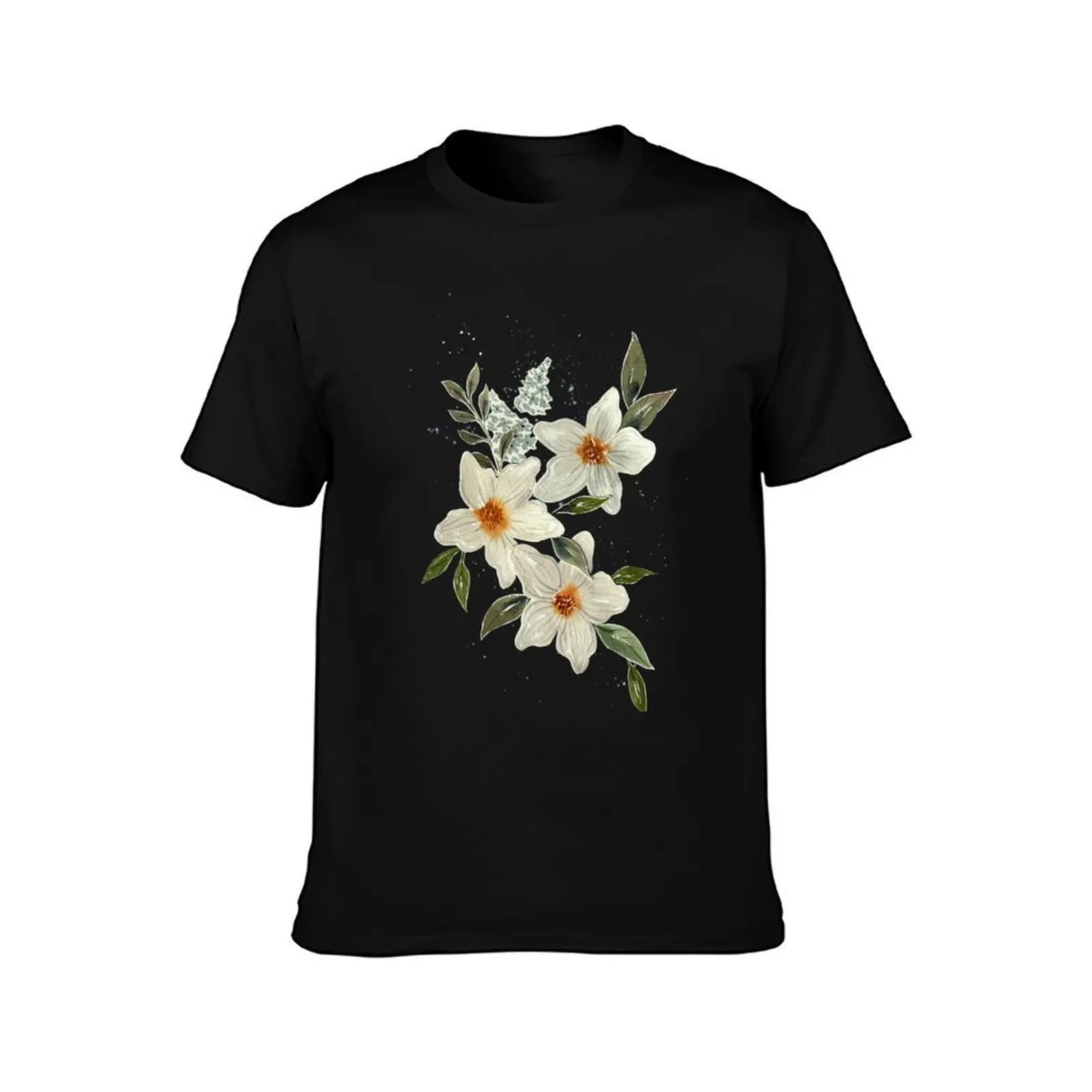Wild bouquet White T-Shirt Classic Crew Neck Cotton T-Shirt