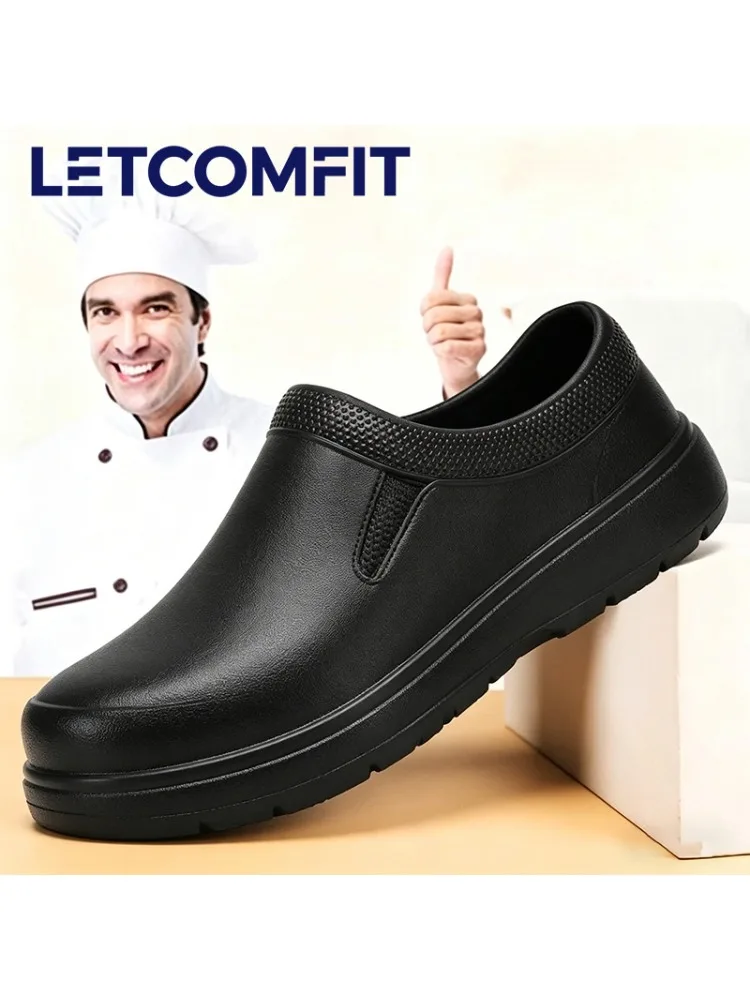 Herren-Kochschuhe Rutschfest Ölresistent Schmutzabweisend Küchen-Arbeitsschuhe Schnelltrocknende Regenschuhe Große Größen Atmungsaktive Clogs