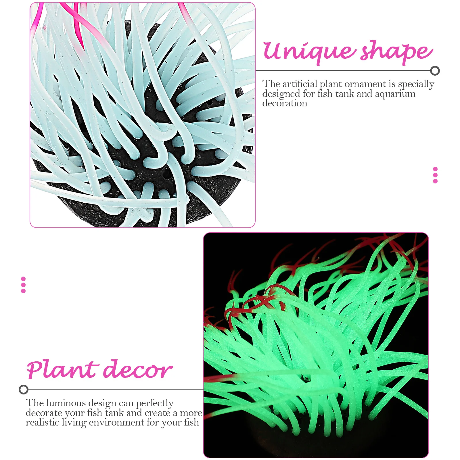 

Red Artificial Noctilucence Coral for Fish Tank Aquarium Decor Lifelike Fake Plant Adornment Creative Aquatic Landscape