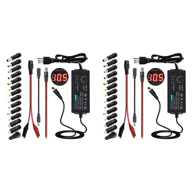 

【VALUE MONEY】2X Power Supply 3V-24V 3A 72W Adjustable Variable 3V 5V 6V 9V 12V 18V 20V 24V AC/DC,100V-240V AC To DC Converter US