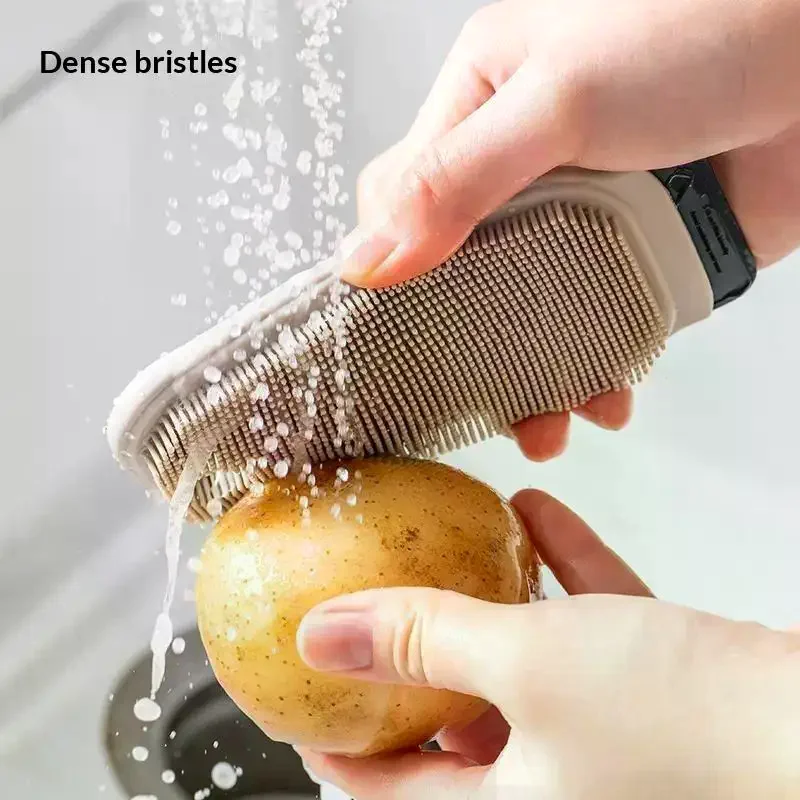 Carrot Potato Vegetable Brush Food Grade Ergonomic Handle Deep Cleaning For Home Kitchen Washing Tasks
