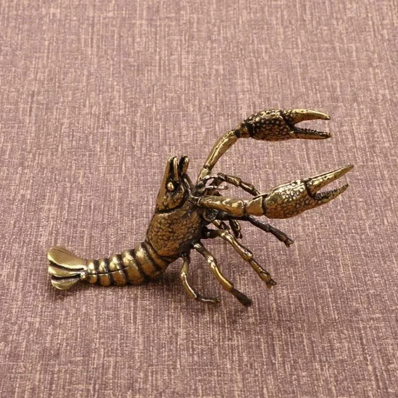 Pure Copper Animal Lobster Tea Pet Products Mini Seafood Big Sea Animals Classic Statue Sculpture Nordic Decoration Home