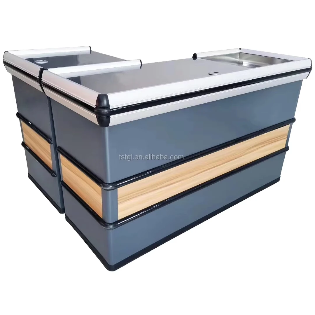Supermarket Checkout Counter Desk For Boutique & Convenience Stores Steel Material Sale Available