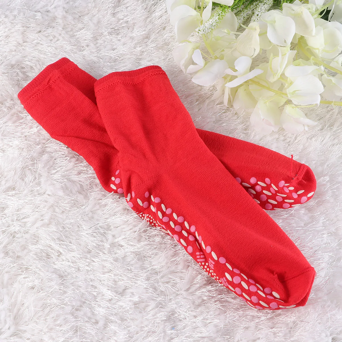 

Self-Heating Tourmaline Far Infrared Cotton Socks Anti-Slip Dots Therapy Health Socks Improve Blood Circulation Relaxation