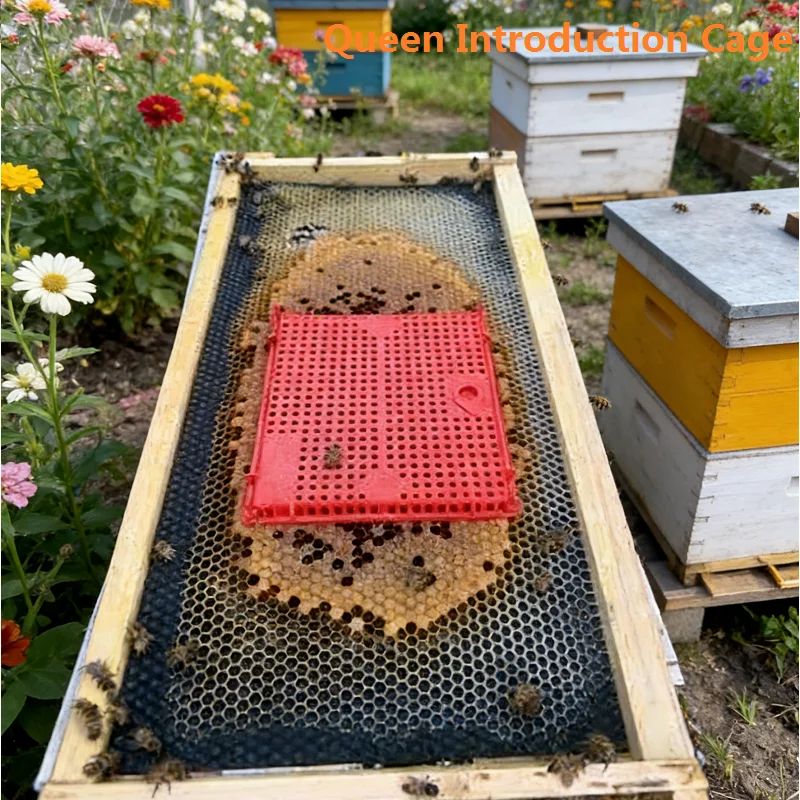 

Queen Introduction Cage Plastic Queen Introducing Cage Isolation Frame Mounted Queen Bee Catcher Push In Cage Beekeeping Tools