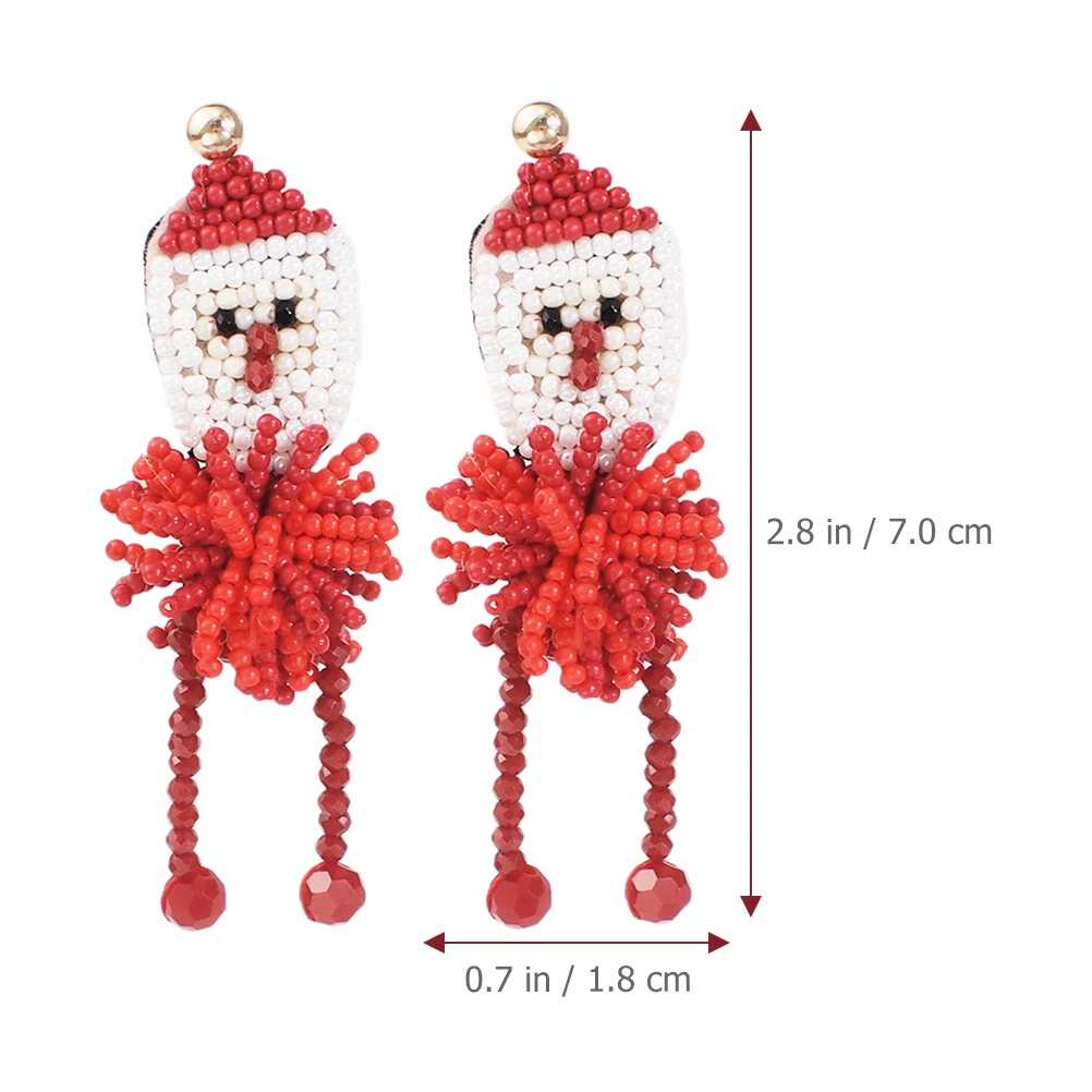 

1Pair Santa Claus Earrings Christmas Beaded Dangle Earrings for Women Girls Accessory Ear Dangle Ear Dangler Bead Drop Earring