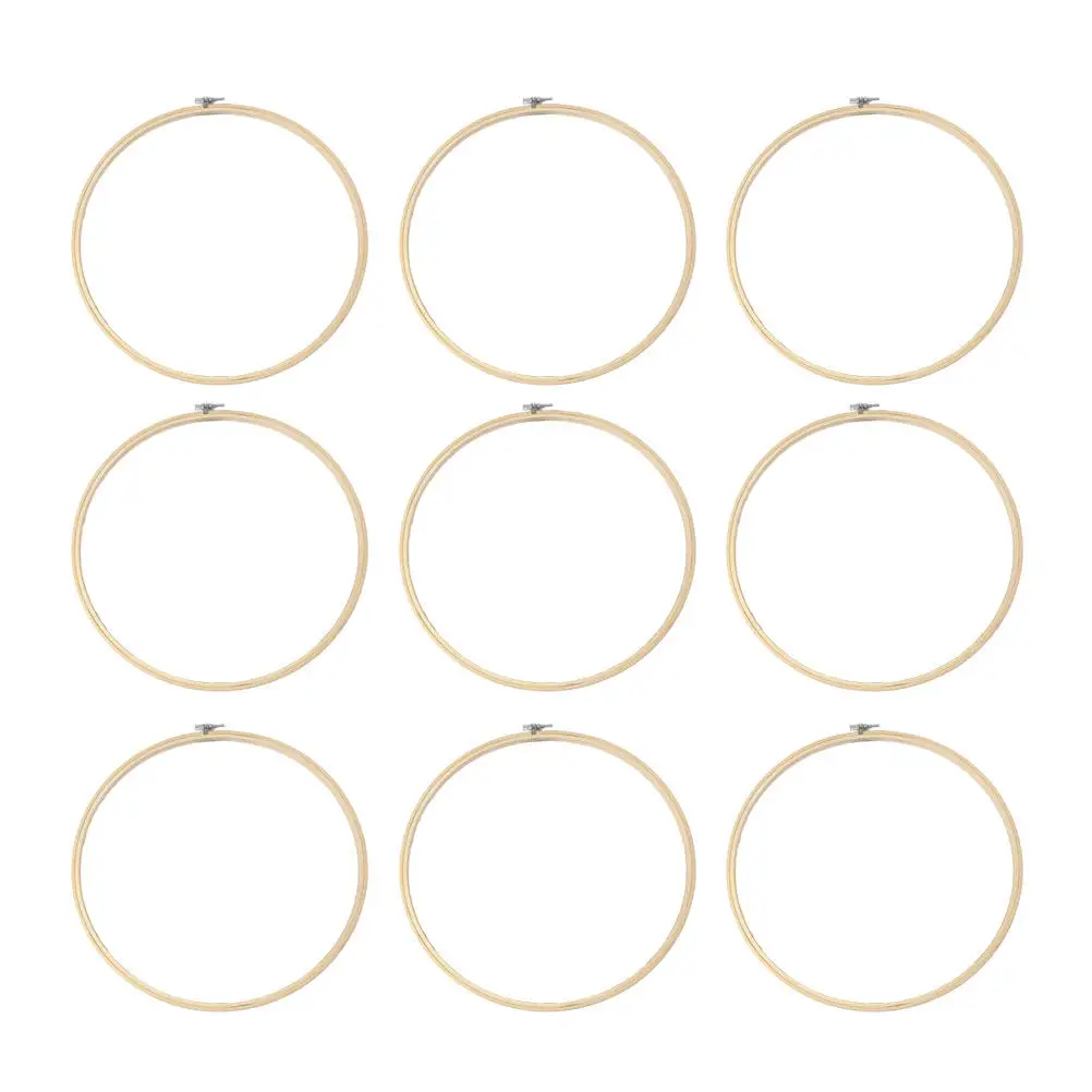 

10Pcs Bamboo Embroidery Circle Frame 23Cm DIY Embroidery Hoop Cross Stitch Craft Needlework Quilt Wall Decoration Base