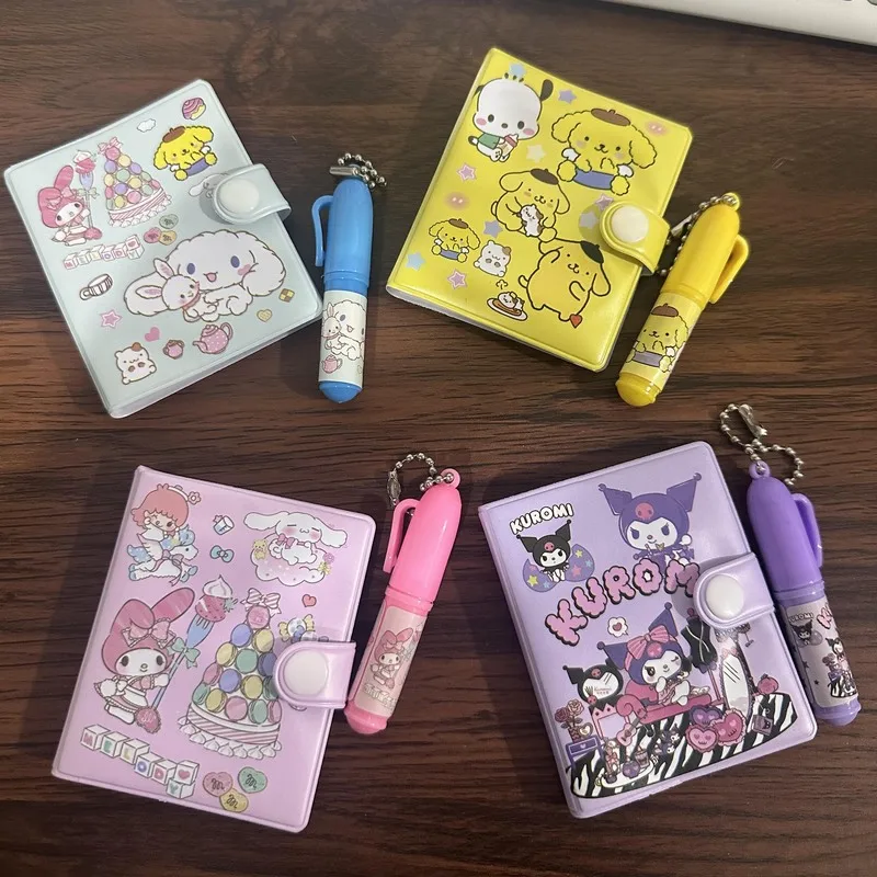 Kawaii Sanrio Notebook Kuromi Cinnamoroll Melody Journal Small Size Miini Portable Ledger School Supplies Stationery Gifts