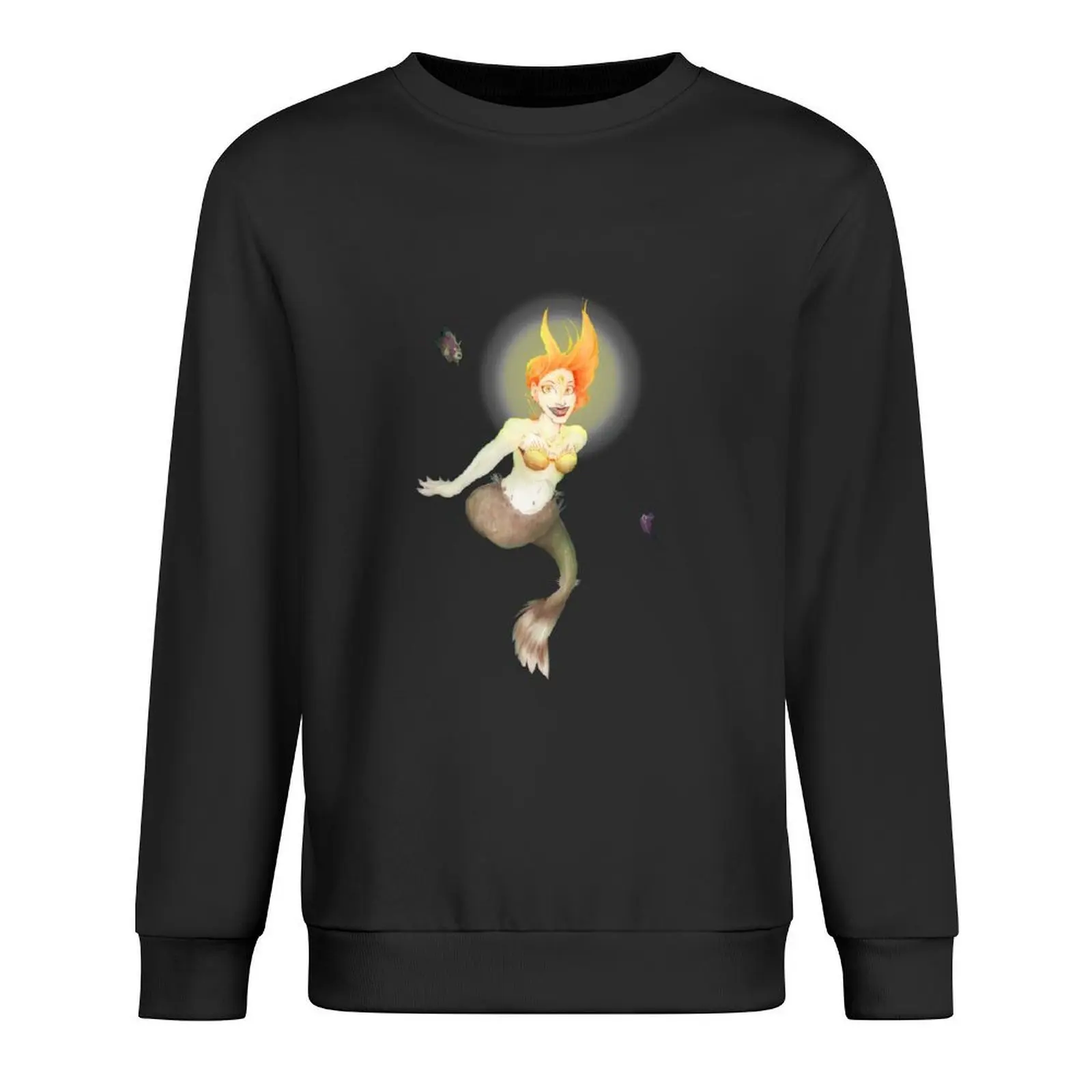 

Anglerfish Mermaid - Creepy Mermaid Fantasy Art Pullover clothes for men men's sweat-shirt set autumn sweatshirt for men