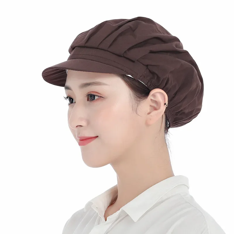 New Food Factory Workshop Work Hat Female Chef Kitchen Catering Restaurant Dustproof Hat Factory Canteen Dustproof Hat