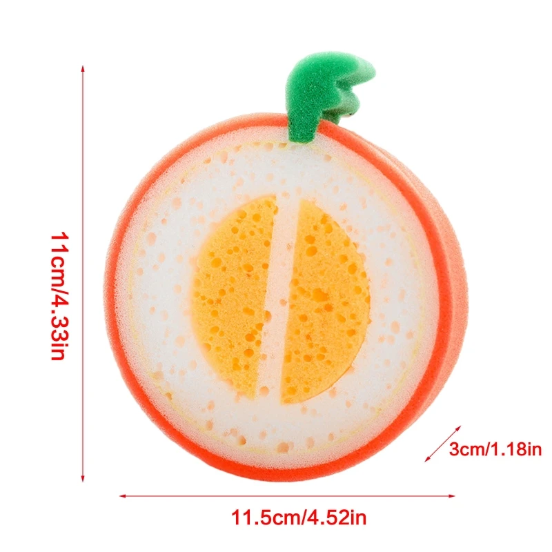 1pc Random Reusable Fruit Shaped Soft Bath Sponge Shower Brush Dead Skin Removal Body Scrubber Exfoliating Cleaner for Women Men