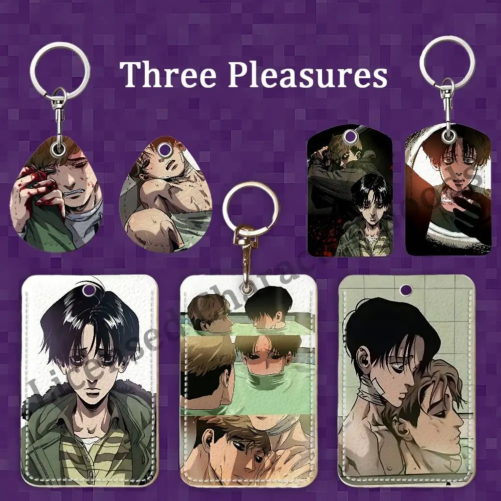 Y-Yoon B-Bum S-StalkerS K-Killing Custom Access Card Case Leather Card Holder Keychain Key Ring Transportation Card Case Gifts