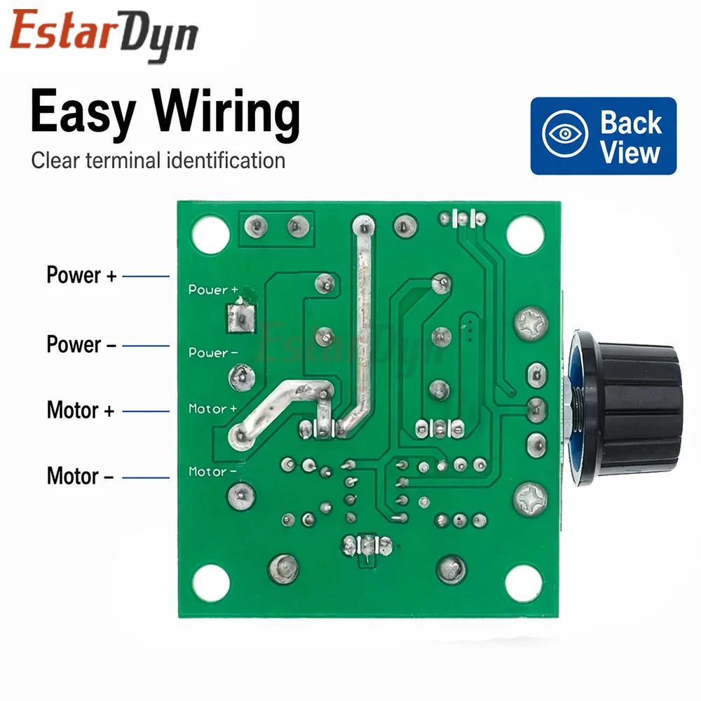 Estardyn PWM DC Motor Speed Controller 12V-40V 10A Stepless Variable Speed Regulator Switch for DC Fan Motor DIY