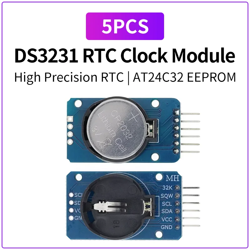 5PCS DS3231 RTC Clock Module AT24C32 I2C High Precision Real Time Clock Memory for Arduino