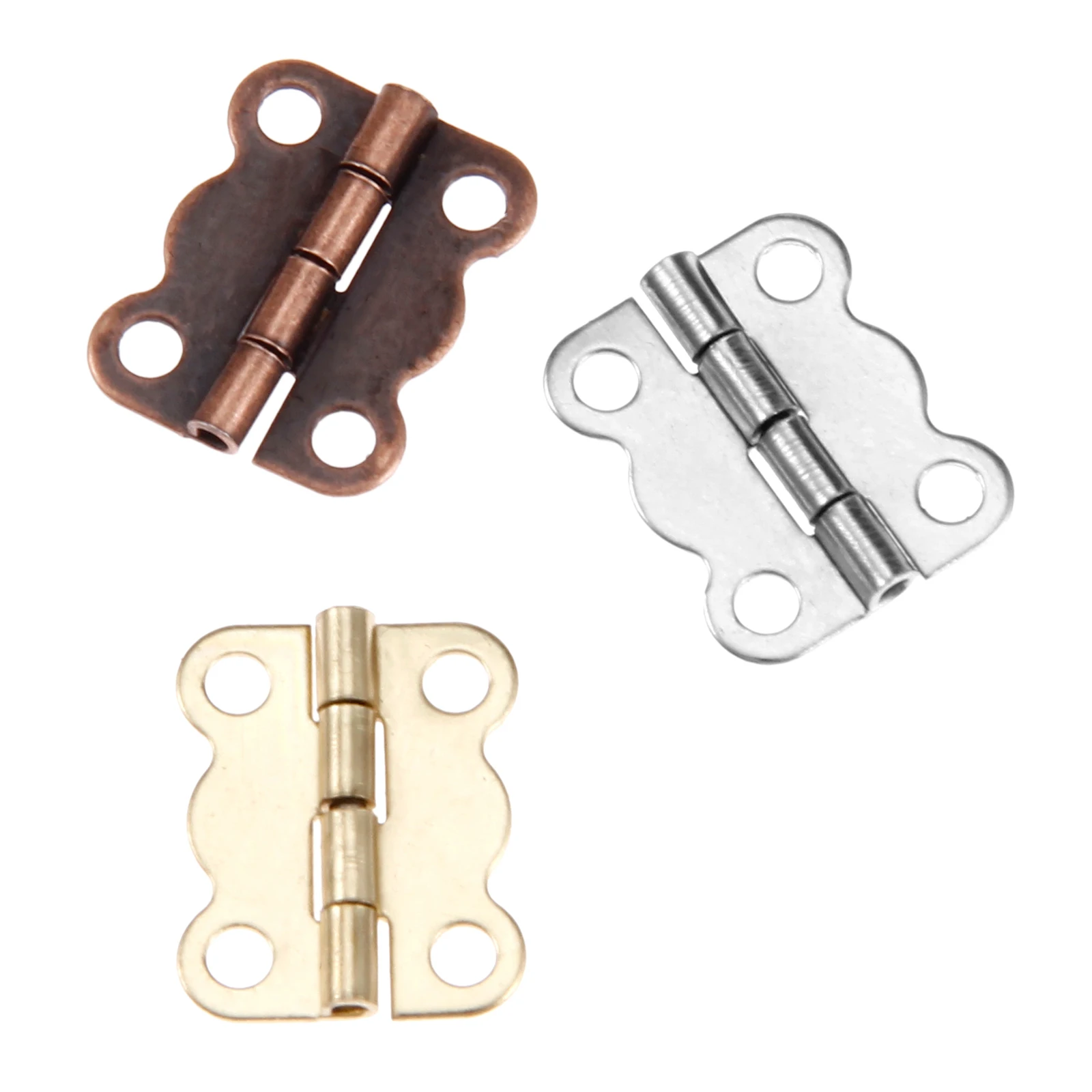 10pcs Butterfly Hinges w/screws Silver/Red Copper/Gold 16*12mm Decor Cabinet Wood Jewelry Box Wine Case Luggage Hardware Retro