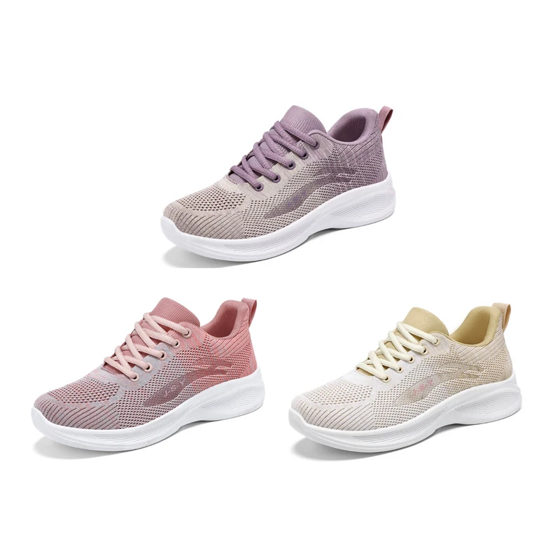 

High Appearance Level Thick Sole Increase Mesh Lace-up Fashion All Comfortable Non-slip Breathable Sports Women's Single Shoes