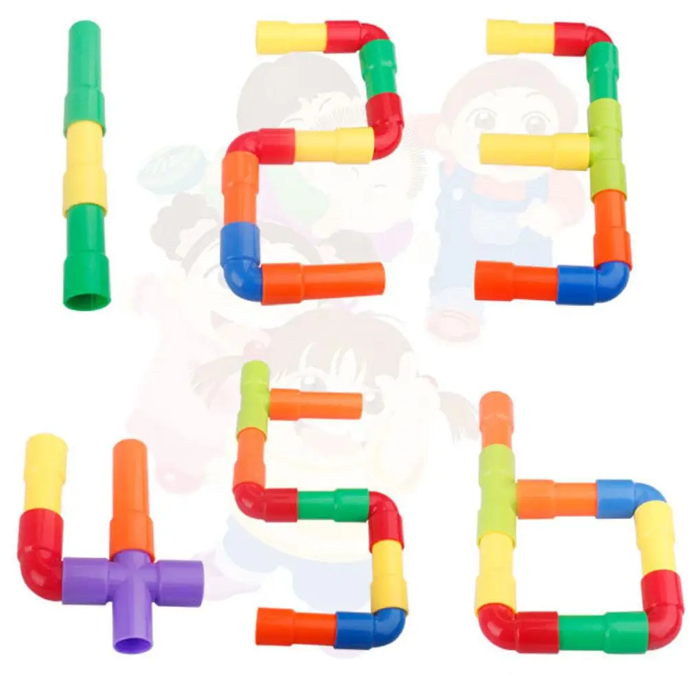 Plastic Water Pipe Building Blocks Toys Pipeline Construction Toys Montessori Educational Toys Children Birthday Gifts