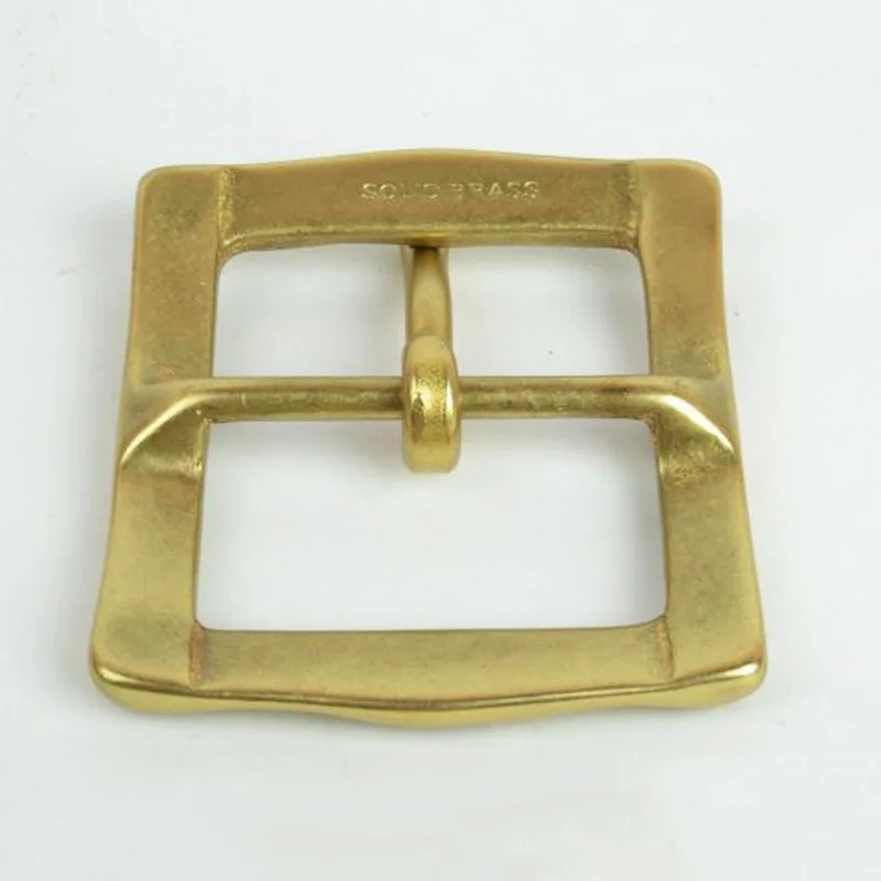 40mm Solid Brass Belt Buckle Single claw Buckle Clasp Rectangular Pin Belt Buckle for Men\'s Belts Leather Accessory