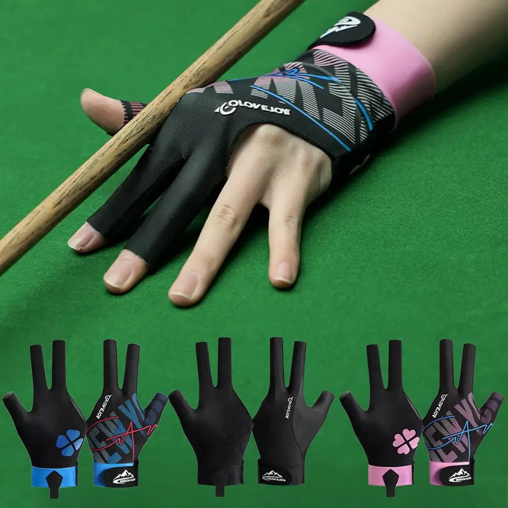 Portable Lightweight High Elasticity Breathable Half Sticker Gloves Adjustable Finger Pool Finger Gloves Polyester Billiard I7S9