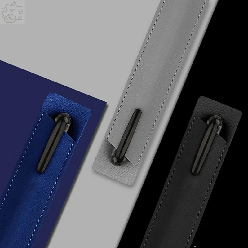 Portable PU Leather Pen Case Solid Color Scratch-resistant