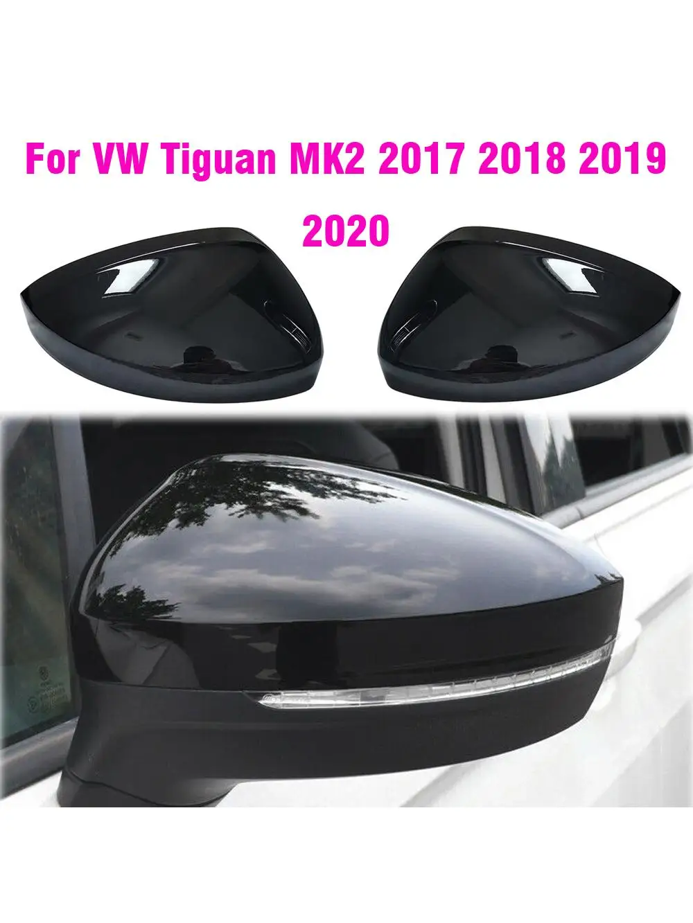 Osłony lusterek bocznych do VW Tiguan Allspace L MK2 2017 2018 2019 2020 Zamiennik Matt Chrome — zdjęcie 2
