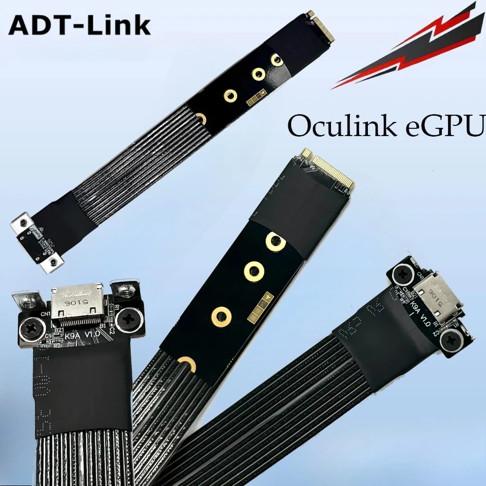 

ADT-Link PCIE 4.0 x4 Gen4 M.2 NVMe to SFF-8611/8612 Adapter Riser OCuLink Graphics Card Desktops External Extension Cable 64Gbps