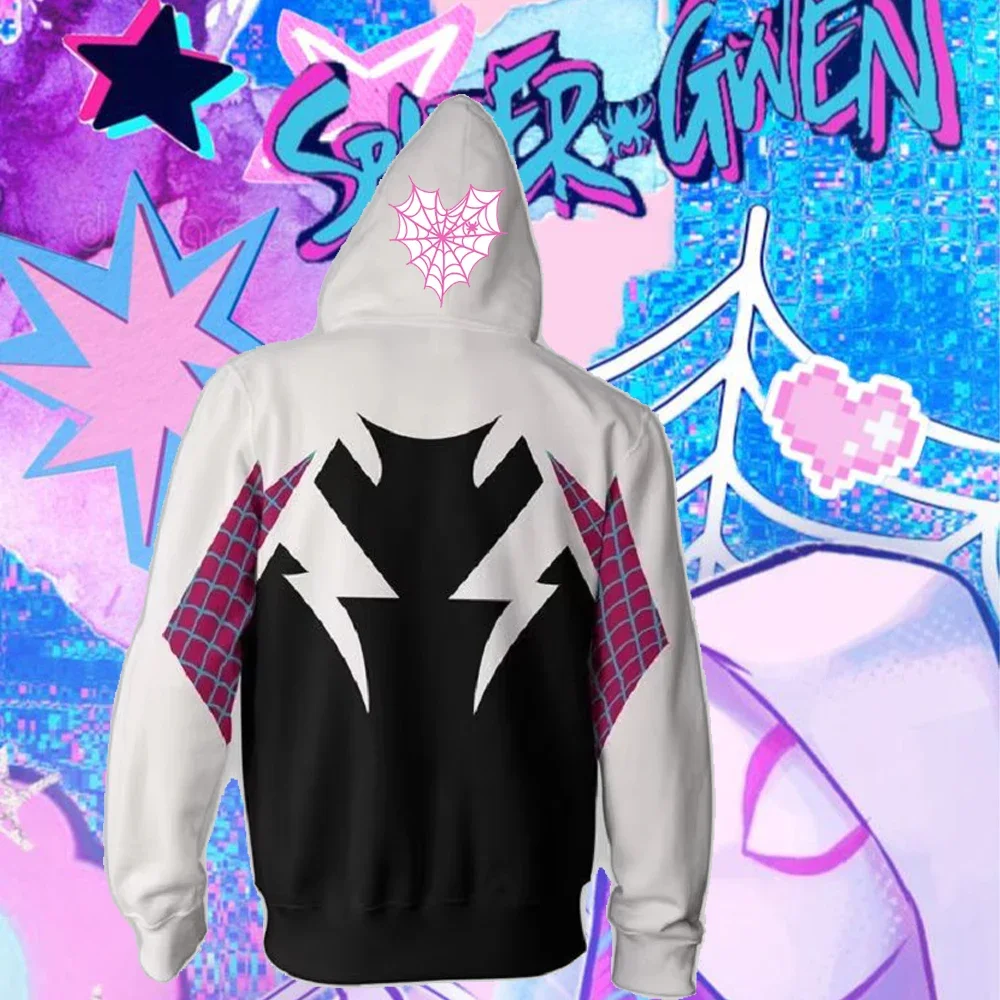 زي سبايدر جوين ستايسي للنساء والرجال بتصميم طباعة ثلاثية الأبعاد وسحاب للبالغين، ملابس تنكرية للهالوين، بلوفر بقلنسوة #1