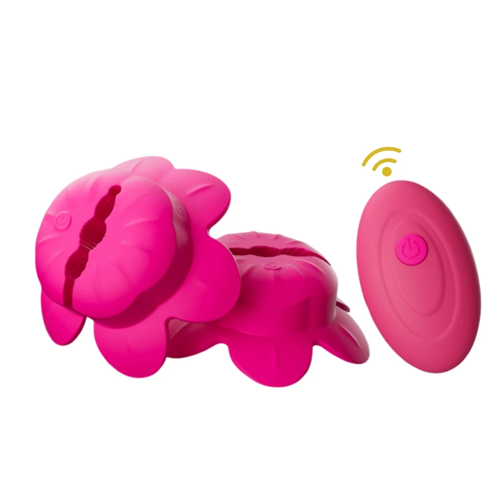 Rose Nipple Clamps Vibrator Female Wearable Adjustable Remote Control Nipples Stimulator BDSM Sex Pleasure Adult Toys for Women