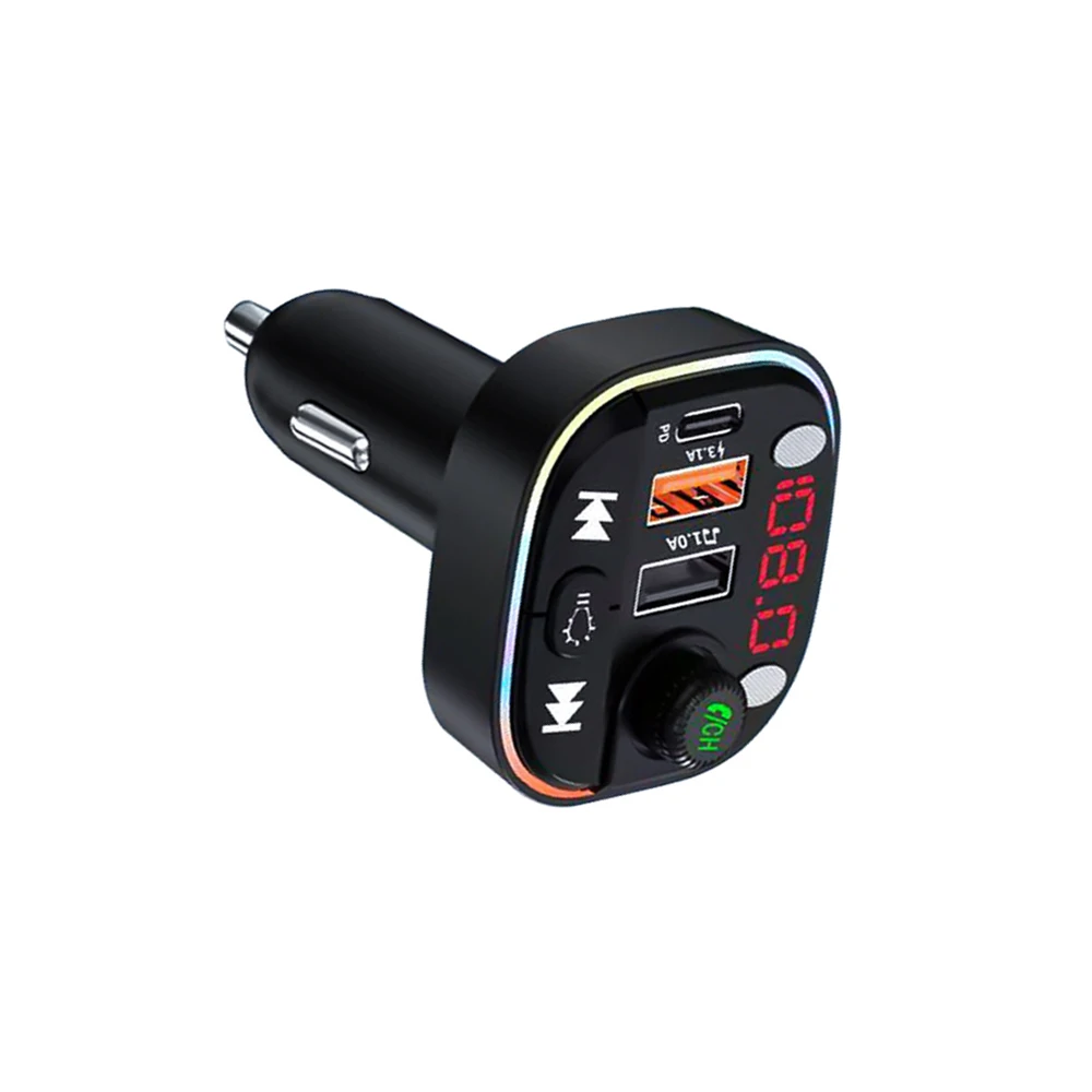 FM Transmitter Audio Receiver Car MP3 Player 3.1A Dual USB Fast Charging PD Type-C Quick Charge Bluetooth V5.0 Handsfree Car Kit