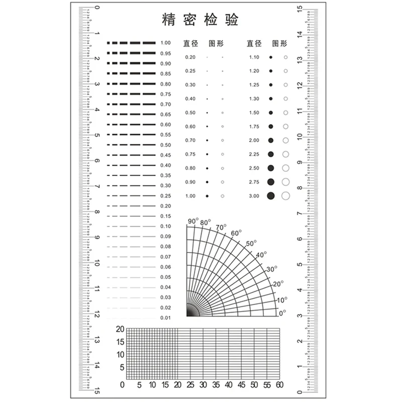 Spot Card Inspection Card Comparison Card Point Gauge Line Gauge Standard Test Card Scratch Comparison Point Film Ruler Area Gau