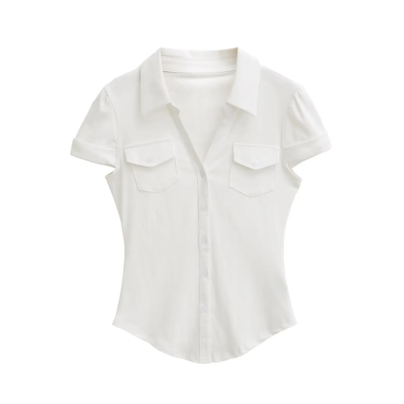 

American Sle ort Sve Pink irt Женский летний горячий дизайн для девочек Slim Fit Модный топ для поездок на работу Sle Regular Sve Length P...