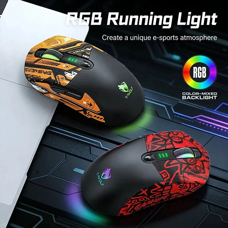 Hot Sale X5 RGB Gaming Mouse Wireless 12800 DPI Programmable Buttons 500mAh Rechargeable Ergonomic Mouse For Computer GamerMouse