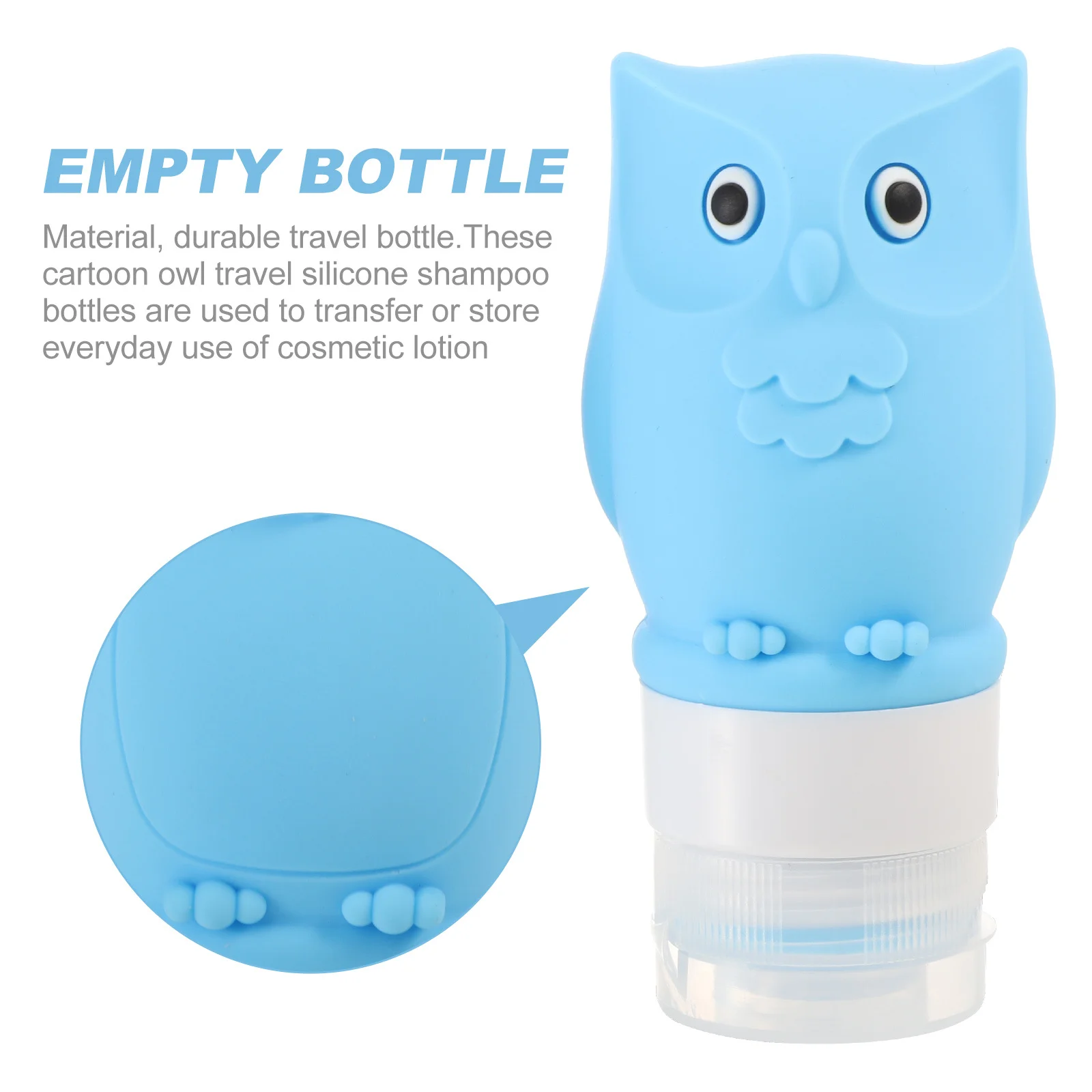 2Pcs Cartoon Owl Silicone Travel Bottles Leakproof Refillable Shampoo Lotion Containers Portable Travel Bottle Makeup Remover