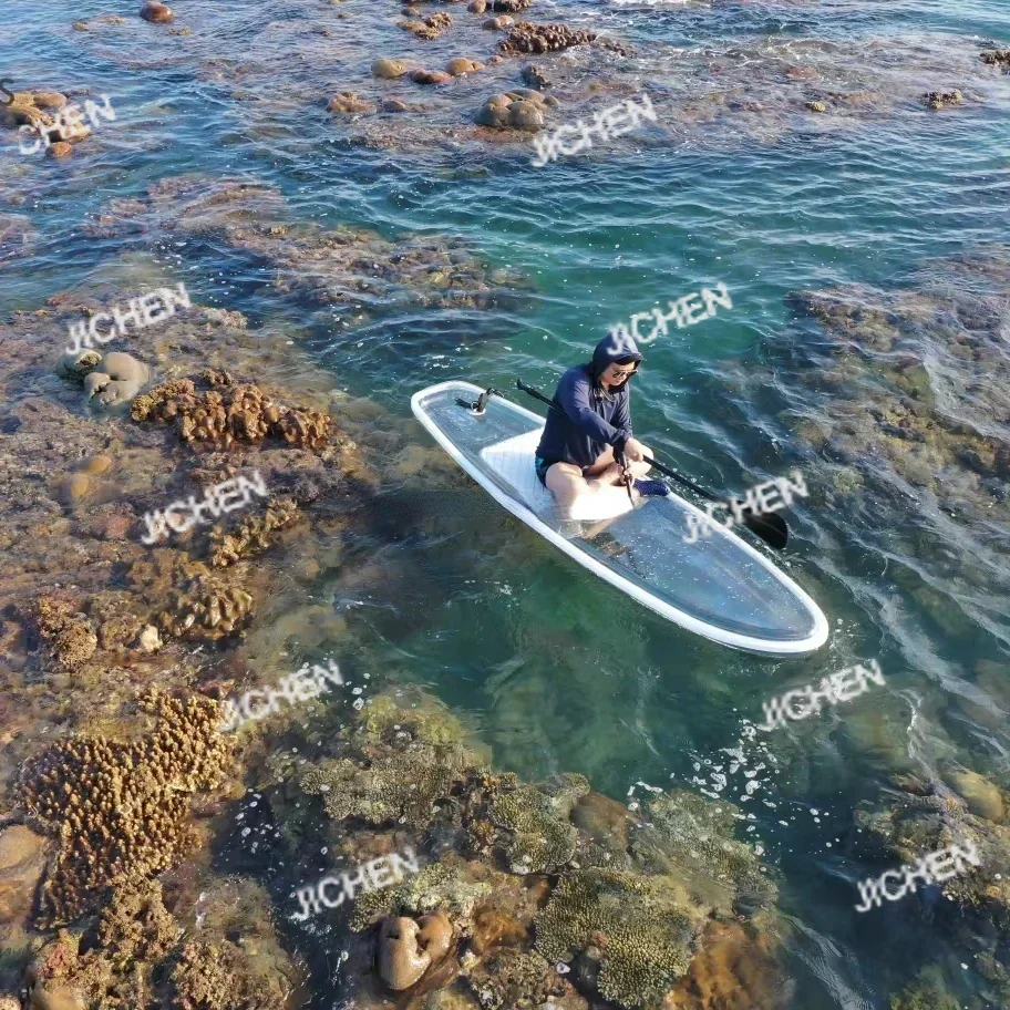 

HS прозрачная доска для серфинга, нижняя весло, материал ПК, кристалл, прозрачная доска для водного спорта