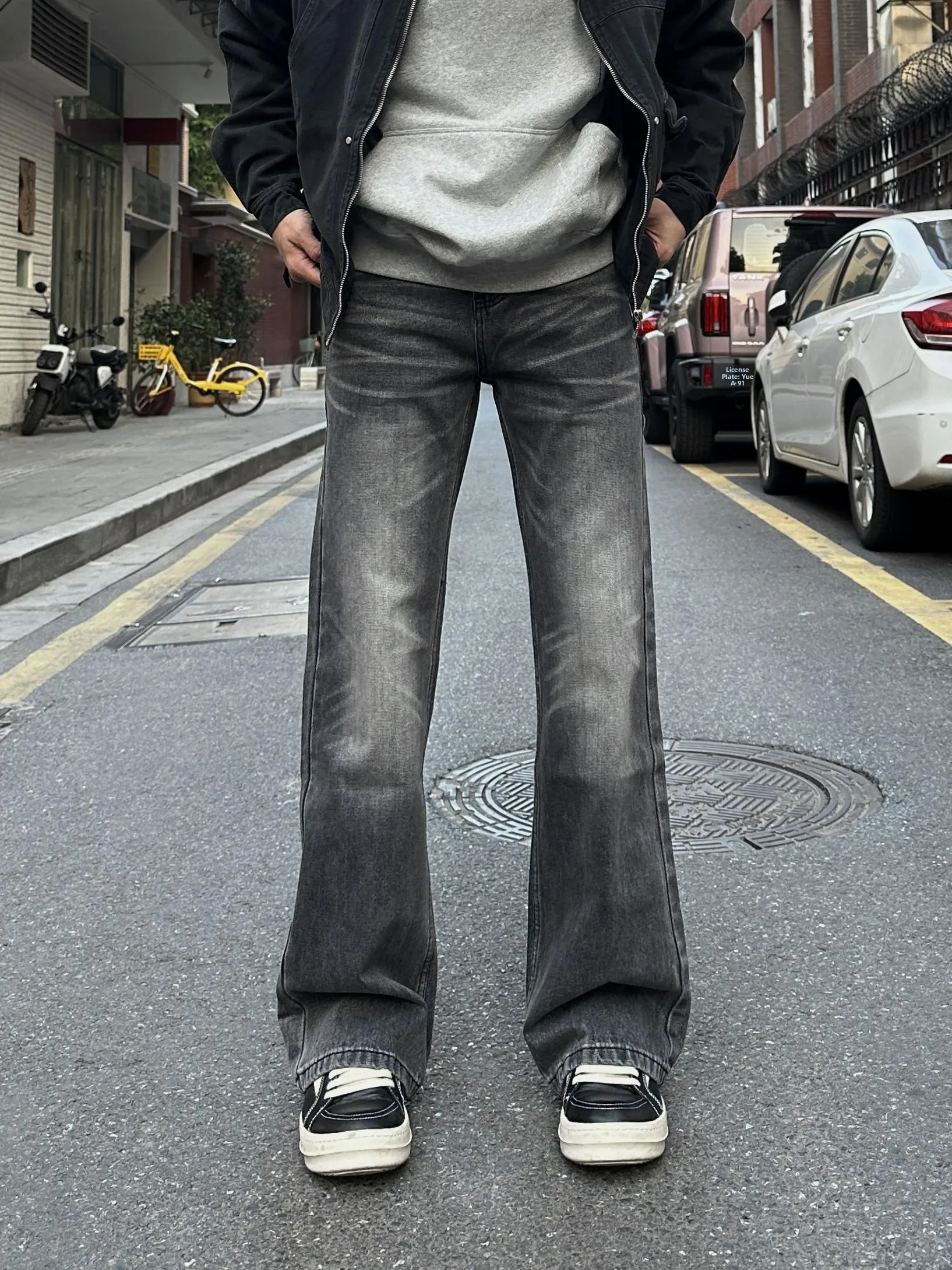 

Винтажные джинсы-колокольчики с завышенной талией, универсальные длинные брюки для похудения, повседневные хлопковые джинсовые брюки