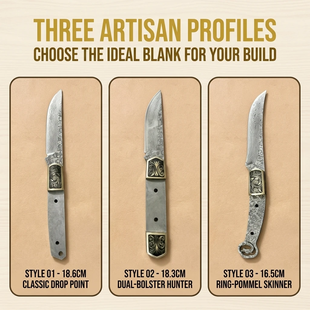 3 أنماط من سكاكين النجاة ذات ا - مراجعة Knife Blade Blank Damascus Steel Forged وسعره