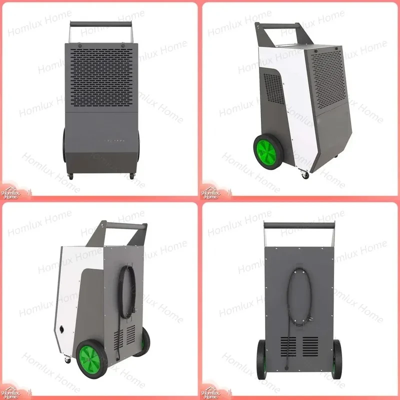 Portable 60L D Industrial Dehumidifier with Wheels for Warehouse Basement Garage Commercial Use Continuous Drainage Heavy