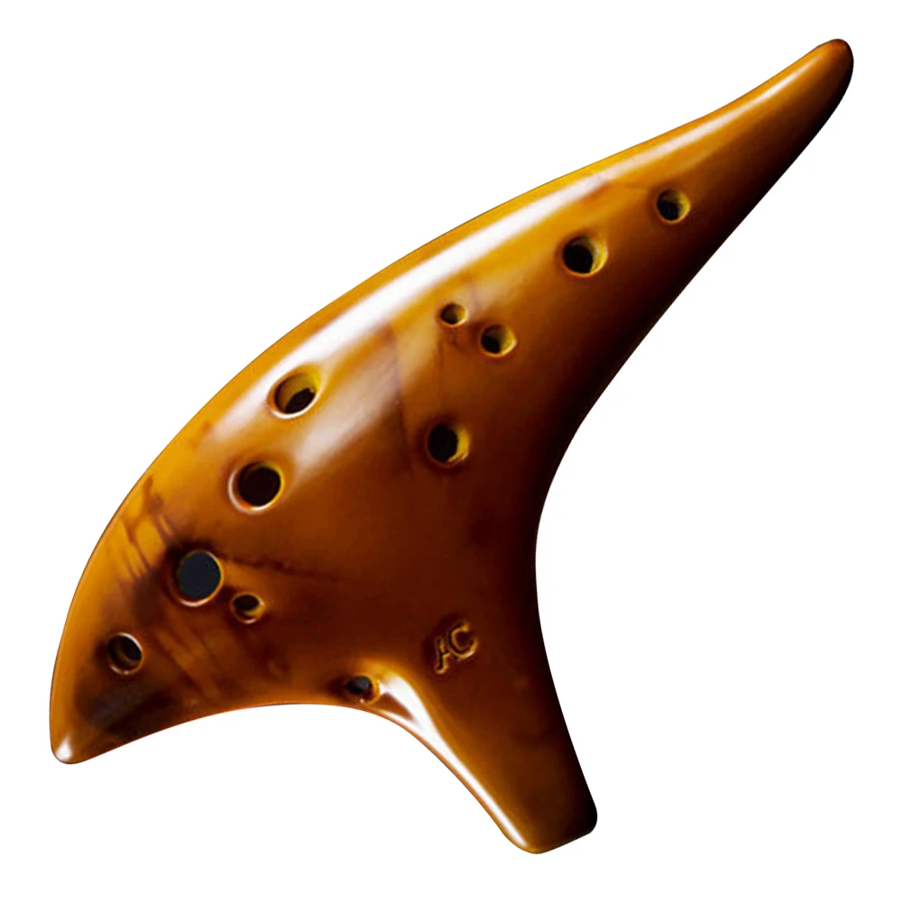 12 Hole Natural Ocarina Stable Intonation Alto C Tone Ocarina Flute with Protective Bag Instrument for Music Lover Beginner