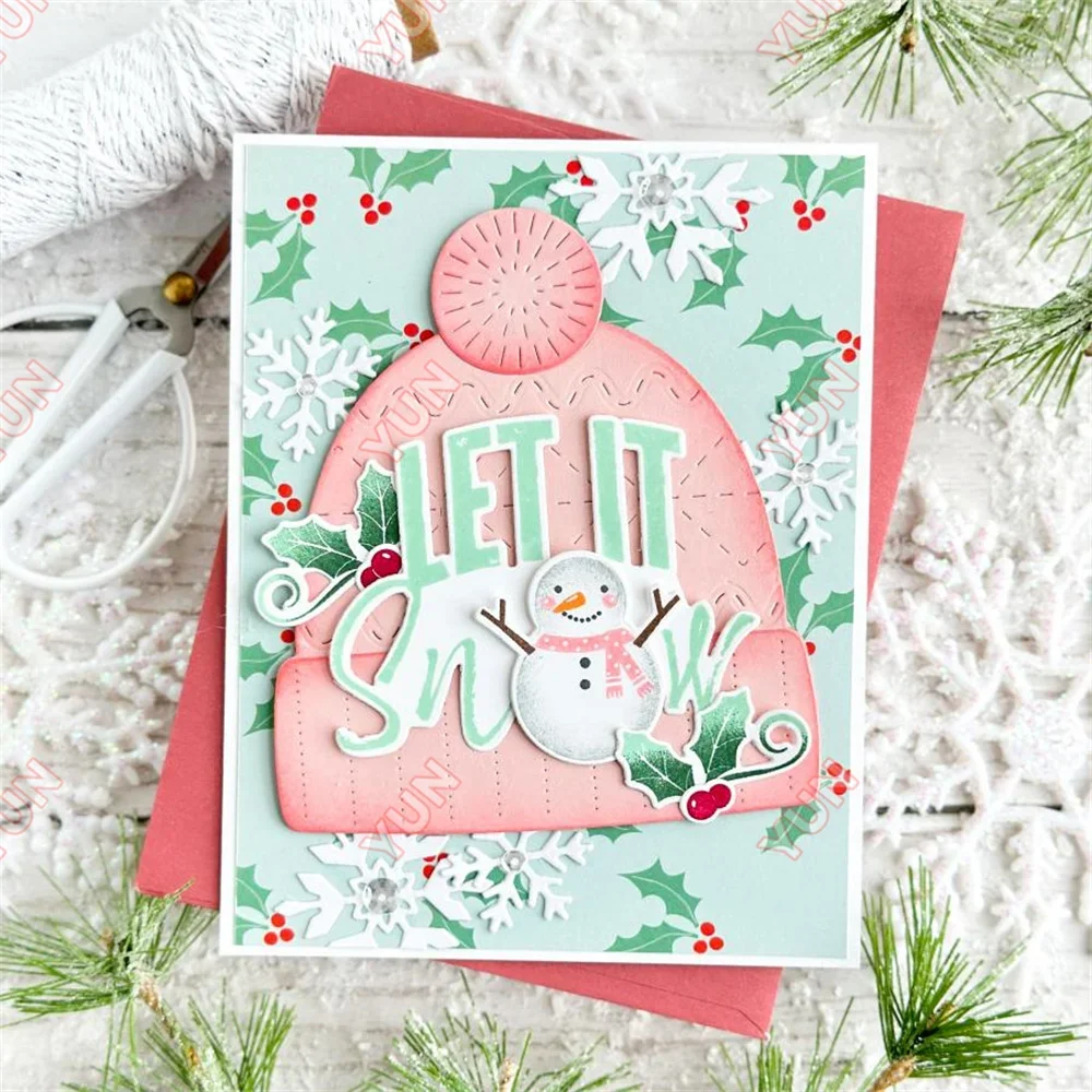 The Bigs Winter Sentiments Stamps Christmas Ornaments Metal Cutting Dies and Stamp Stationery Scrapbooking Diary Album Lable DIY view 6