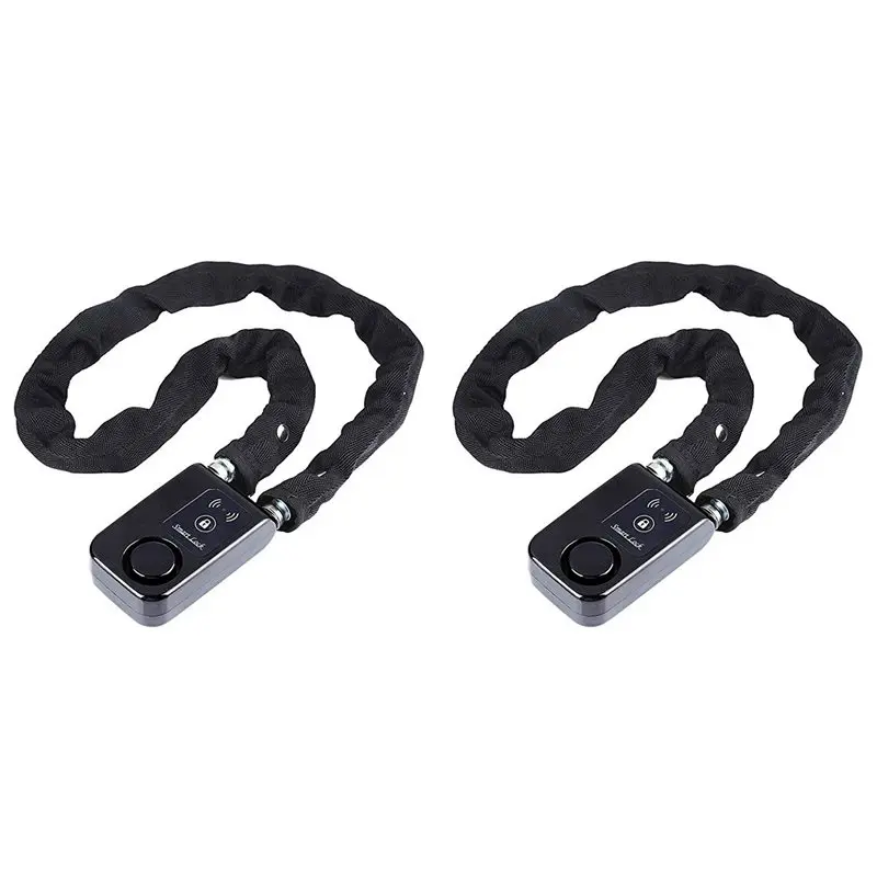 

B30C-2X Bluetooth Smart Chain Lock Bike/Motorcycle/Gate/Door Keyless Lock With Anti Theft Alarm 110Db Phone APP Control Black