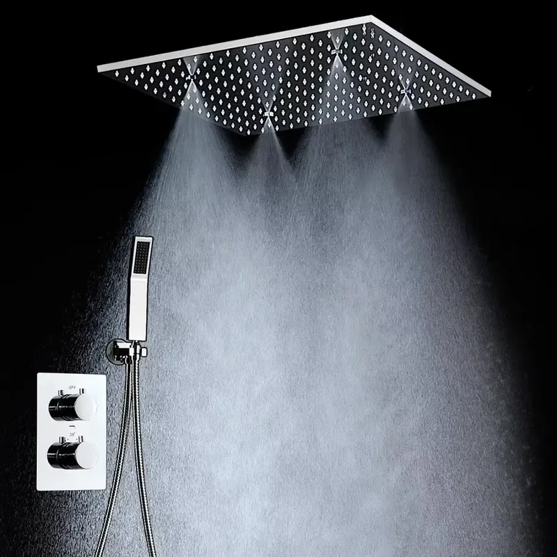 Bathroom Accessories Concealed Wall Mounted Rainfall Massage Spray Shower Panel Rain Shower Head Set