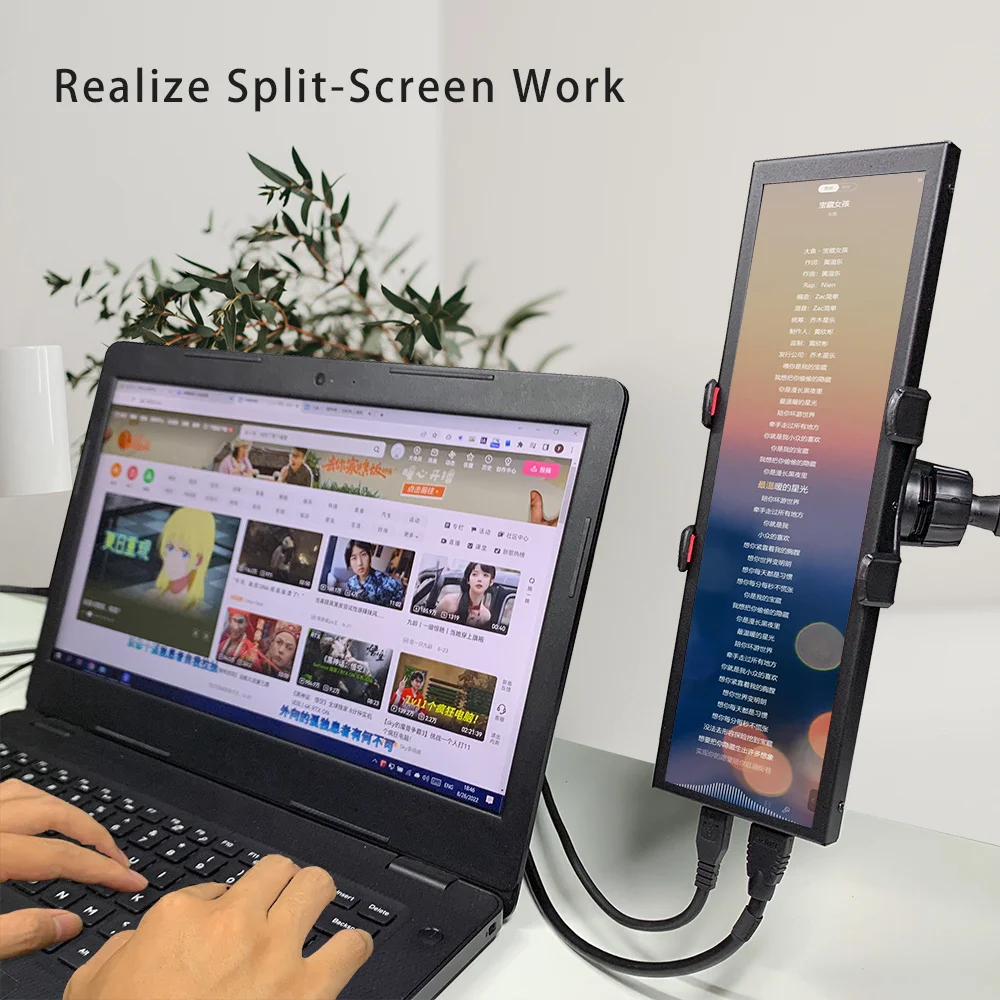 7.9 Inch 1280X400 Ips Aida64 Monitor Cpu Temperatuur Display Hdmi Secundaire Monitor Voor Computerkast Subscherm Raspberry Pi