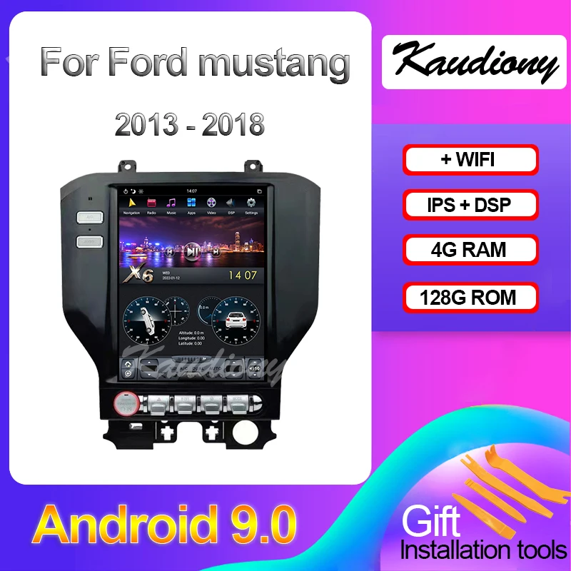 

Kaudiony Tesla Style Android For Ford Mustang Auto Radio GPS Navigation Car DVD Multimedia Player Stereo 4G DSP Video 2013-2018