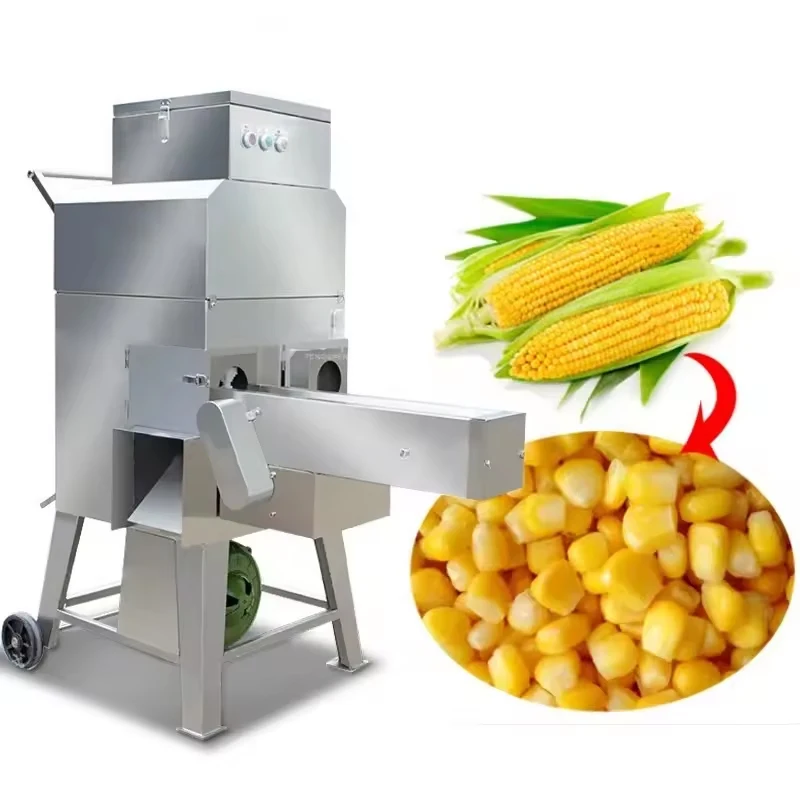 Efficient Electric Fully Automatic Corn Cob Separator Stainless Steel Fresh Corn Thresher For Sale