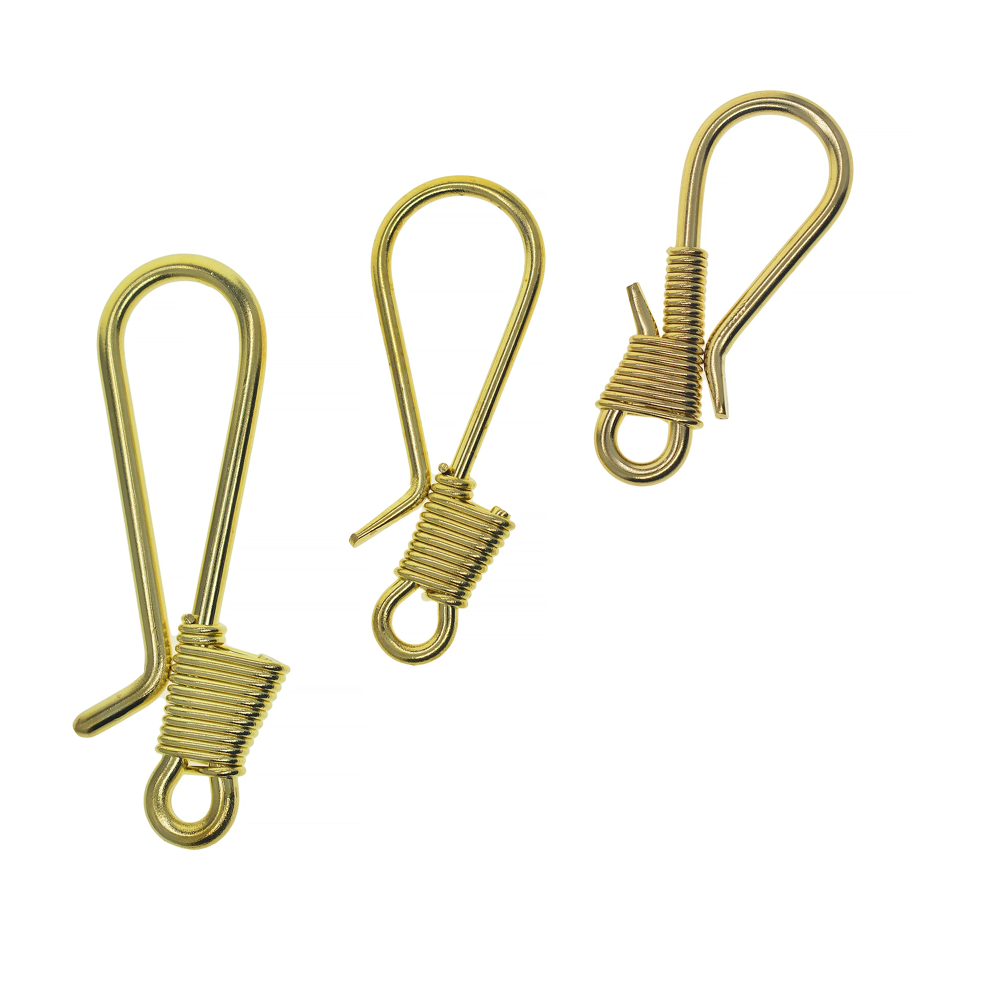 3 styles Solid raw brass Creative simple Japanese 5mm thick wire wrapped U hook for DIY Keychain EDC lanyard housewarming Gift