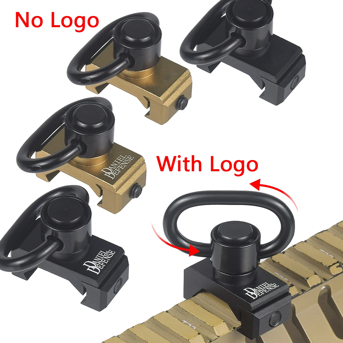 Tactical DD CNC AR15 QD Sling Attachment Mount 20mm Picatinny Rail Rifle Sling Mount Hunting Accessories with DD LOGO