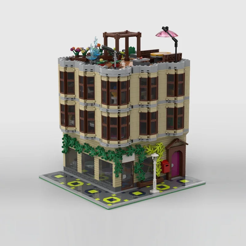 Street View Model MOC Building Bricks Heaven Victorian-Style House Modular Technology Gifts Holiday Assemble Children Toys Suit