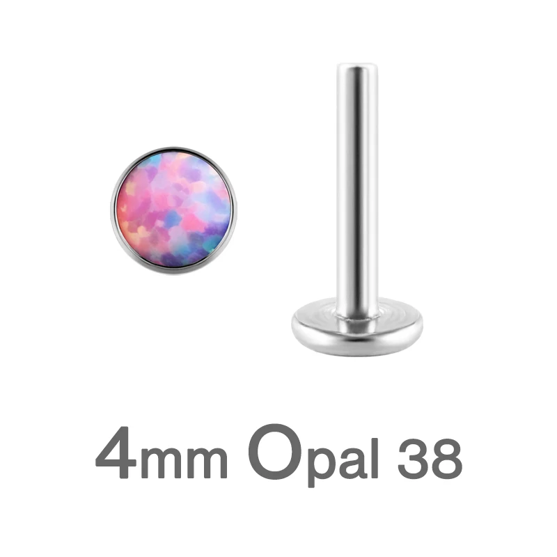 Opal Titanium Labret Studs 16G for Lip Ear Piercing